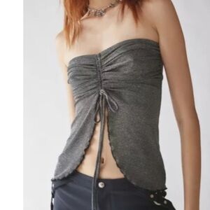 Urban Outfitters silver shimmer strapless top small NWT